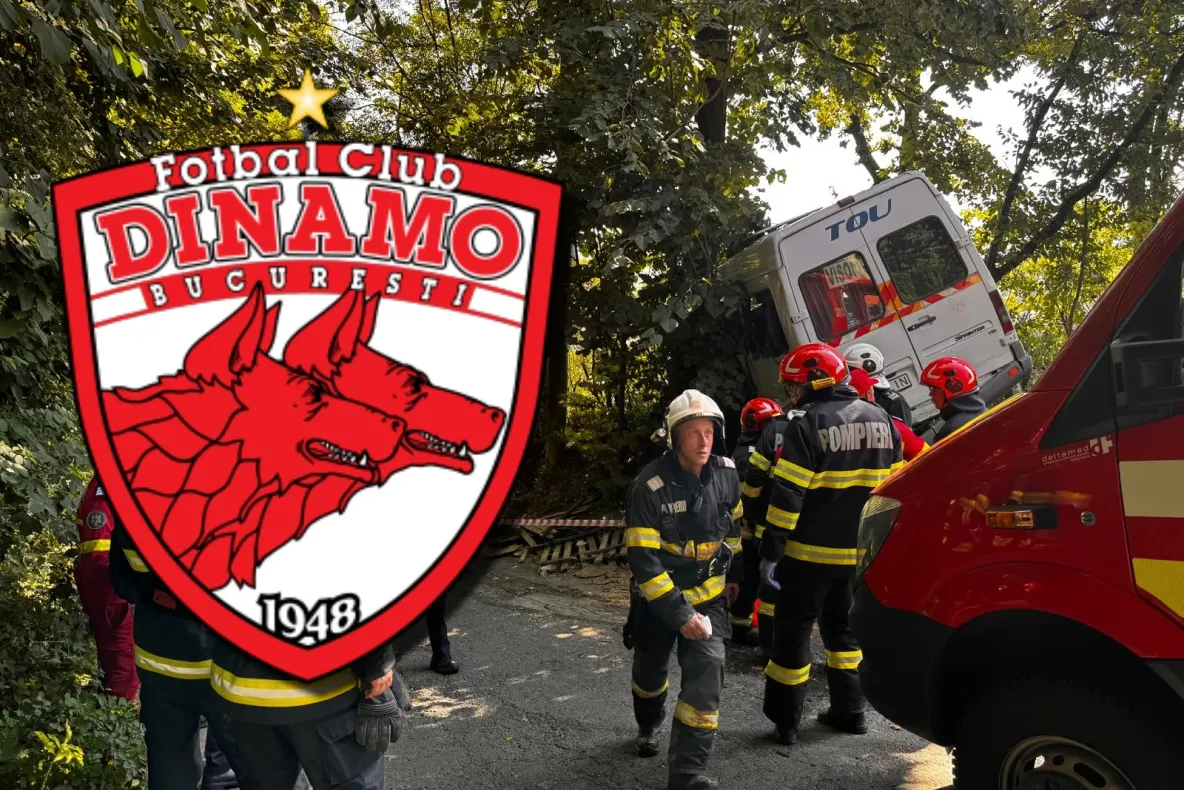 Reacția clubului Dinamo după tragicul accident din Argeș: Un membru al staff-ului medical a murit, antrenorul Adrian Ropotan este în spital