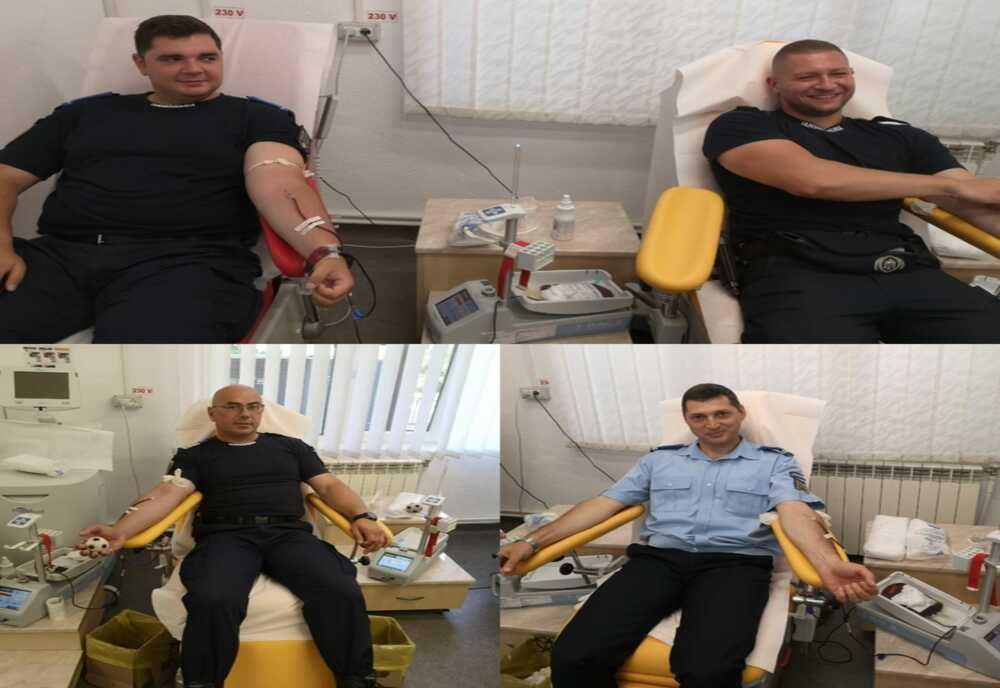 Jandarmii celebrează Ziua Mondială a Donatorului de Sânge la Centrul de Transfuzii Sanguină Ialomița