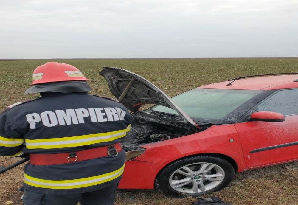 Incendiu autoturism pe DN2