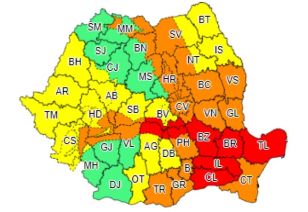 COD ROȘU de vreme rea în această noapte